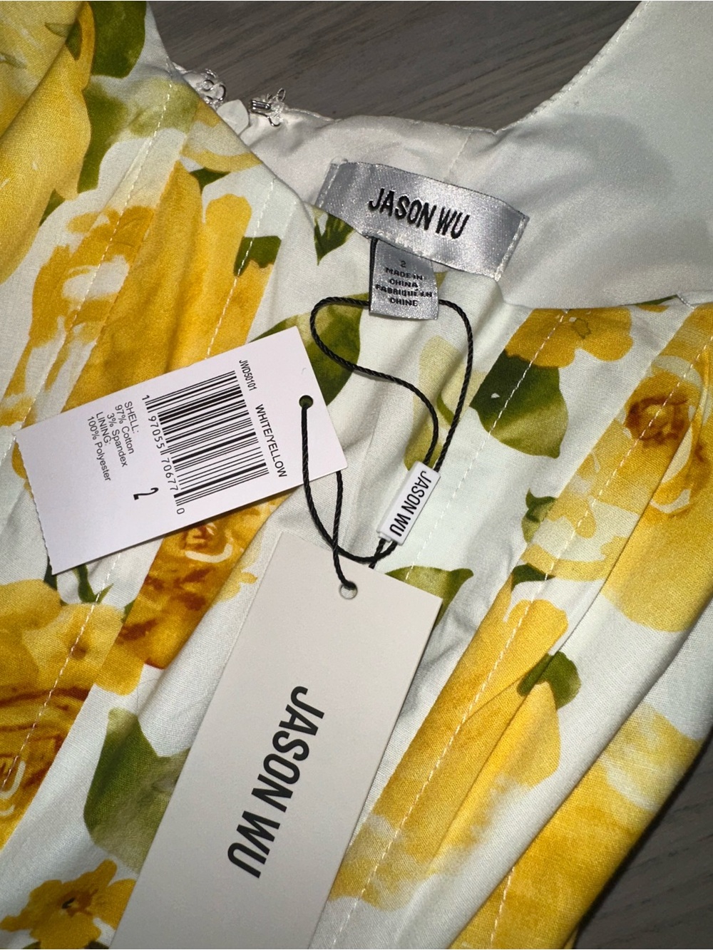 Jason Wu White Dress with Yellow Floral Print - Picture 5 of 7